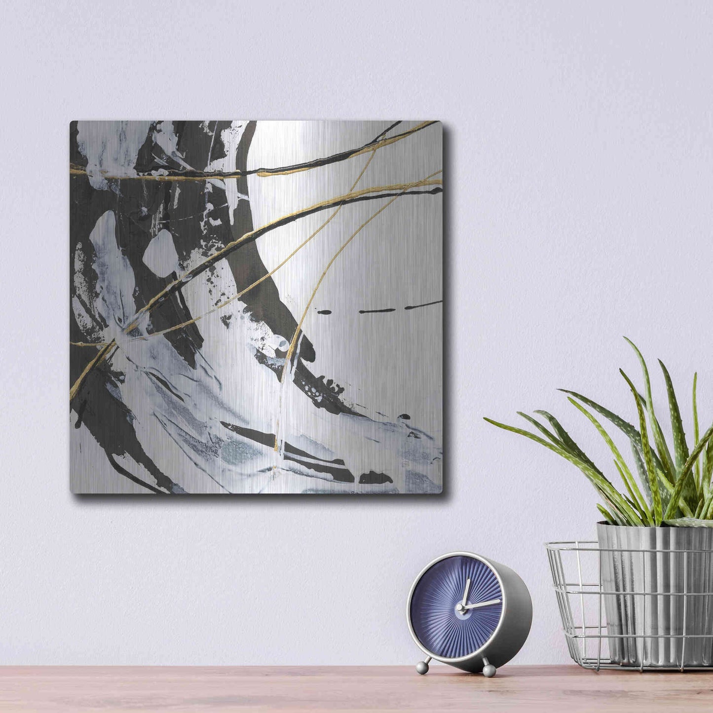 Luxe Metal Art 'Continuum I' by Chris Paschke, Metal Wall Art,12x12