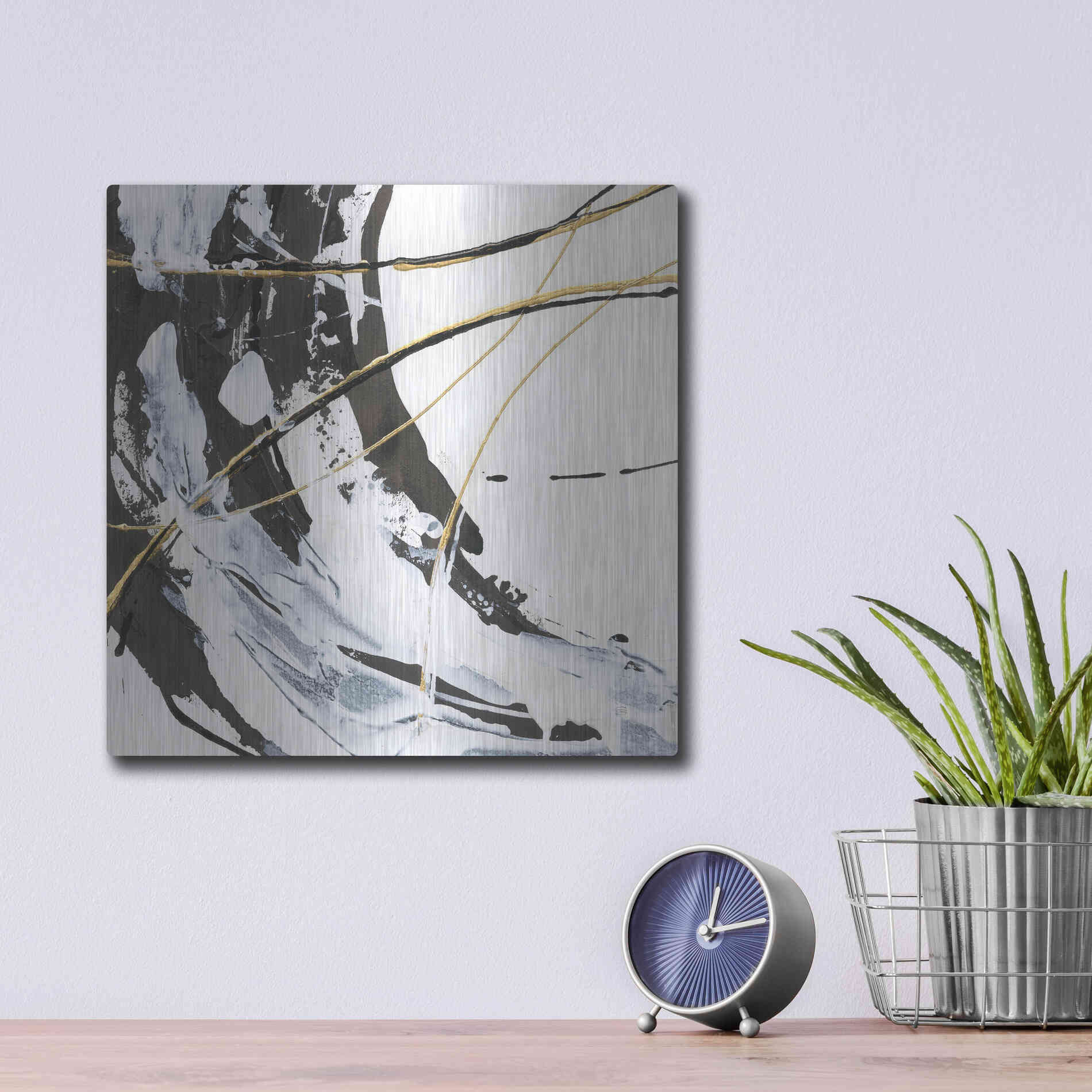 Luxe Metal Art 'Continuum I' by Chris Paschke, Metal Wall Art,12x12