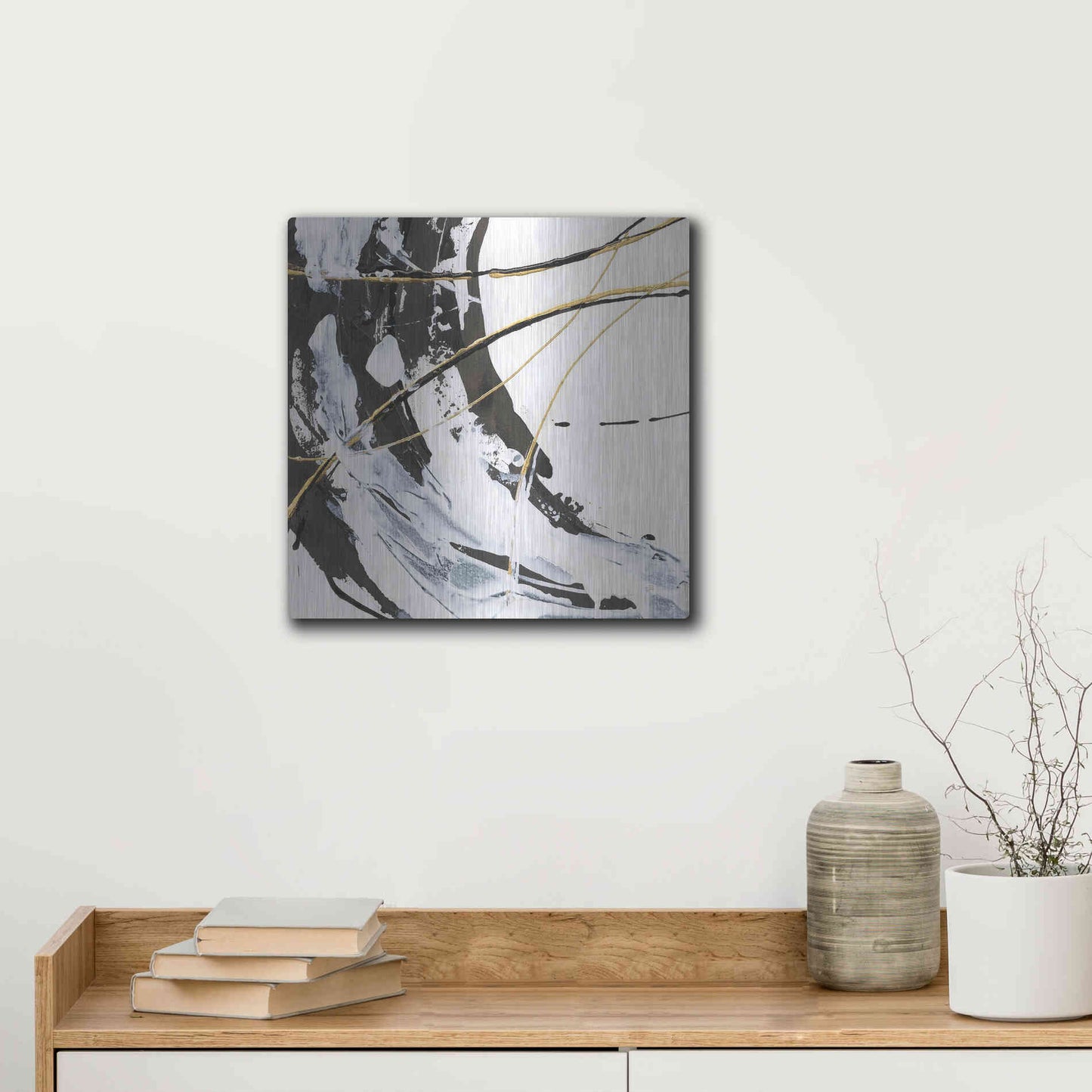 Luxe Metal Art 'Continuum I' by Chris Paschke, Metal Wall Art,12x12