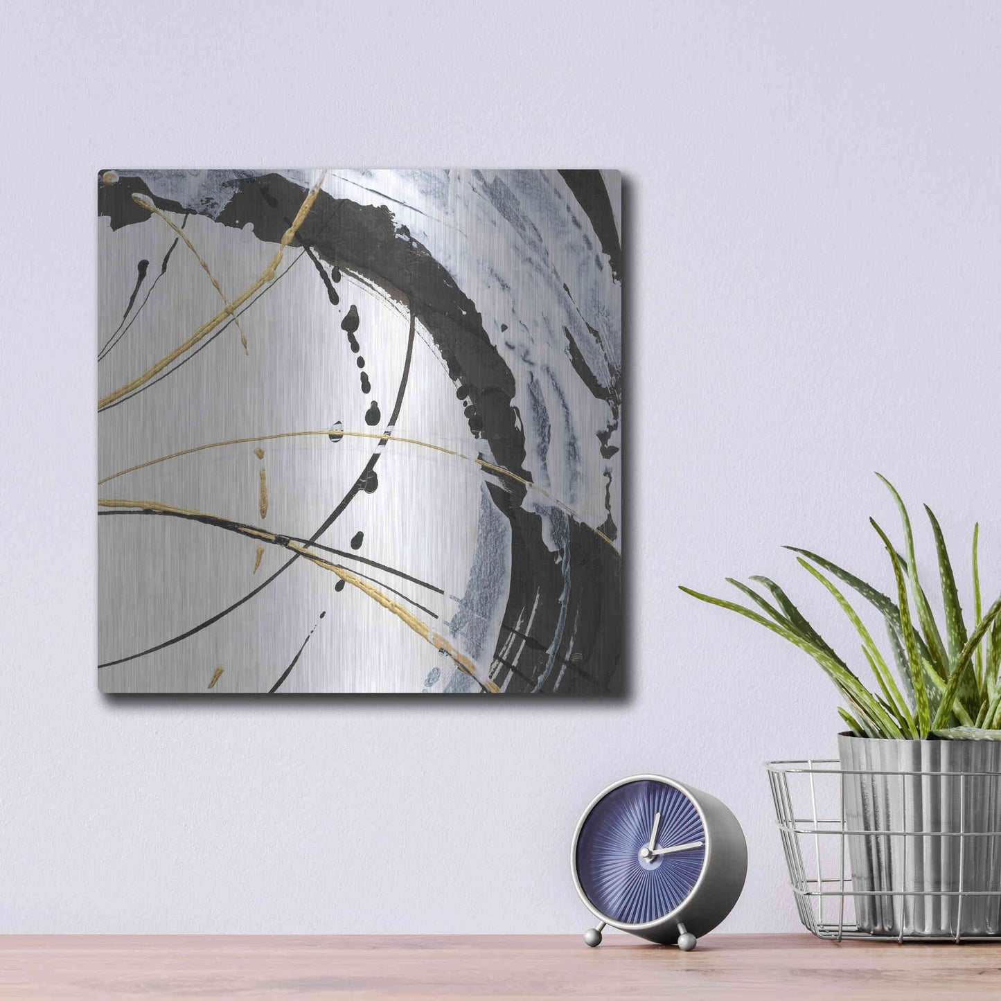 Luxe Metal Art 'Continuum II' by Chris Paschke, Metal Wall Art,12x12