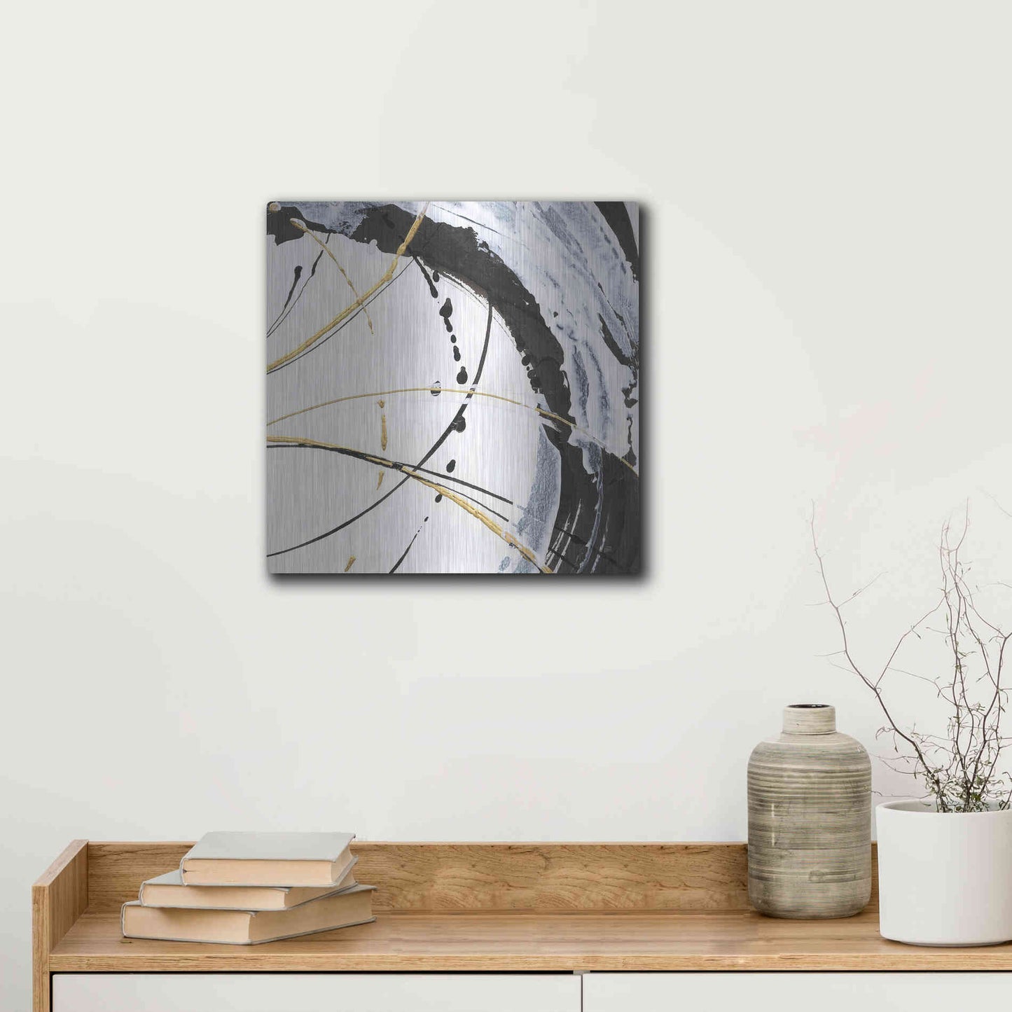 Luxe Metal Art 'Continuum II' by Chris Paschke, Metal Wall Art,12x12