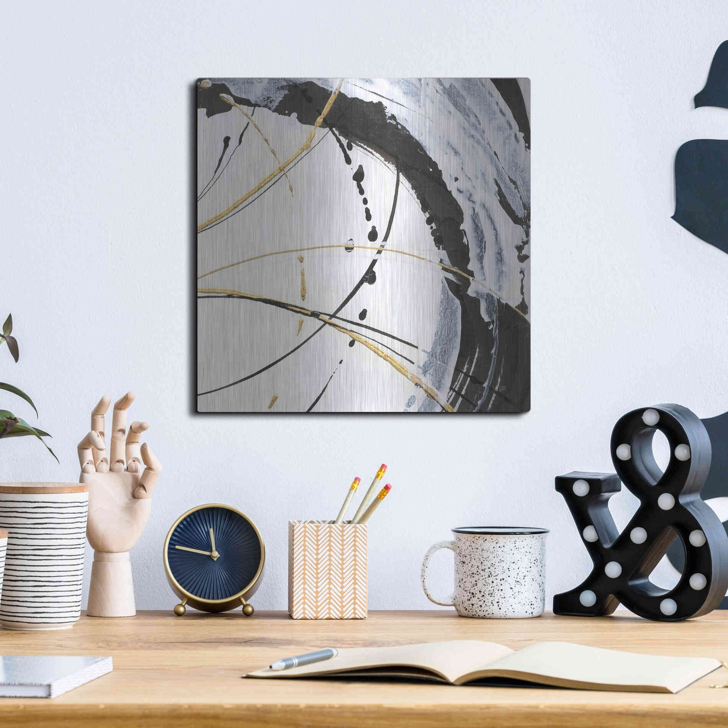 Luxe Metal Art 'Continuum II' by Chris Paschke, Metal Wall Art,12x12