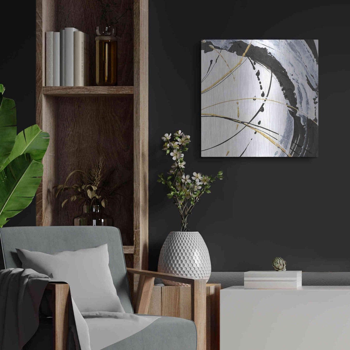 Luxe Metal Art 'Continuum II' by Chris Paschke, Metal Wall Art,24x24