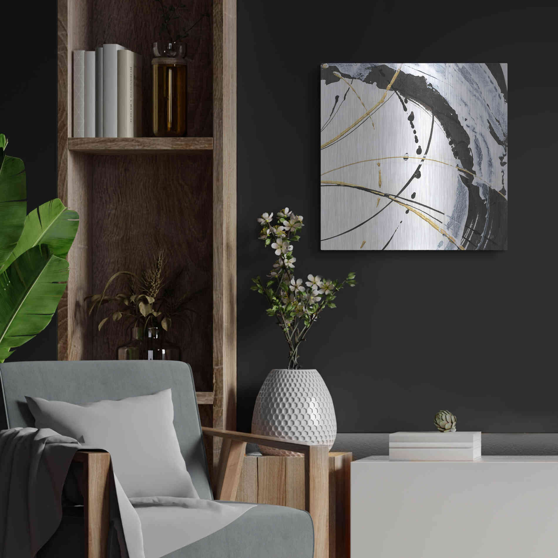 Luxe Metal Art 'Continuum II' by Chris Paschke, Metal Wall Art,24x24