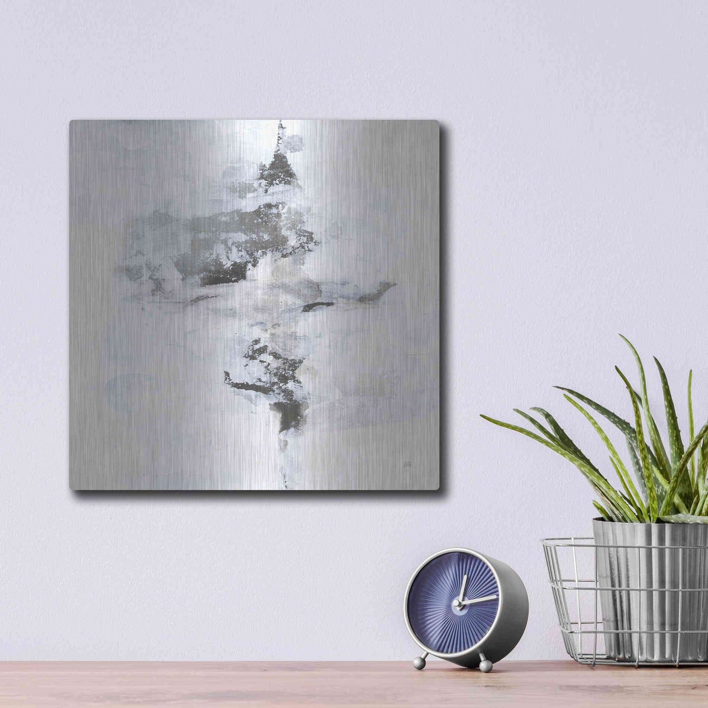 Luxe Metal Art 'Layered Thinking I' by Chris Paschke, Metal Wall Art,12x12