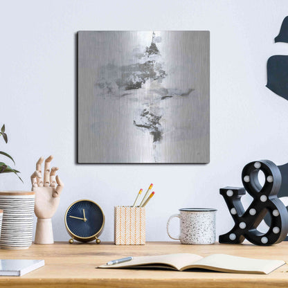 Luxe Metal Art 'Layered Thinking I' by Chris Paschke, Metal Wall Art,12x12
