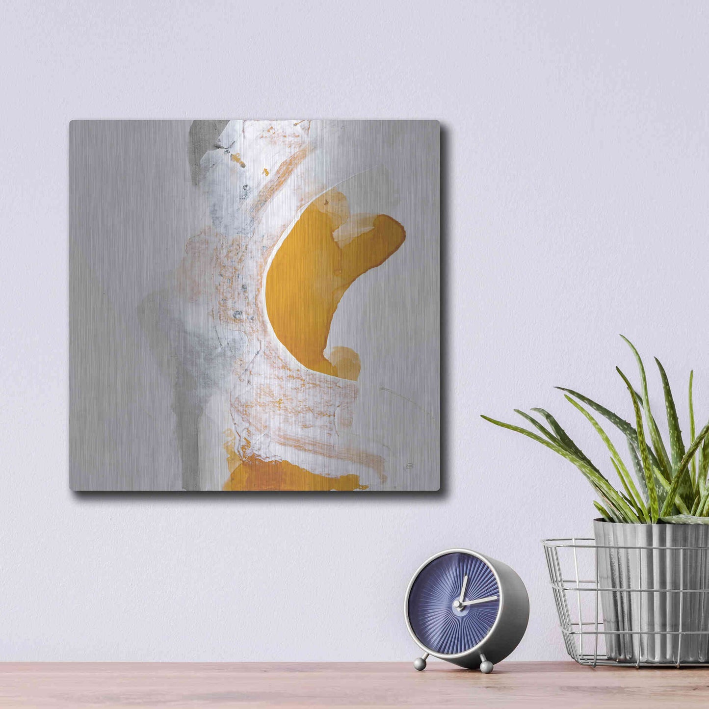 Luxe Metal Art 'Amber Wash I' by Chris Paschke, Metal Wall Art,12x12