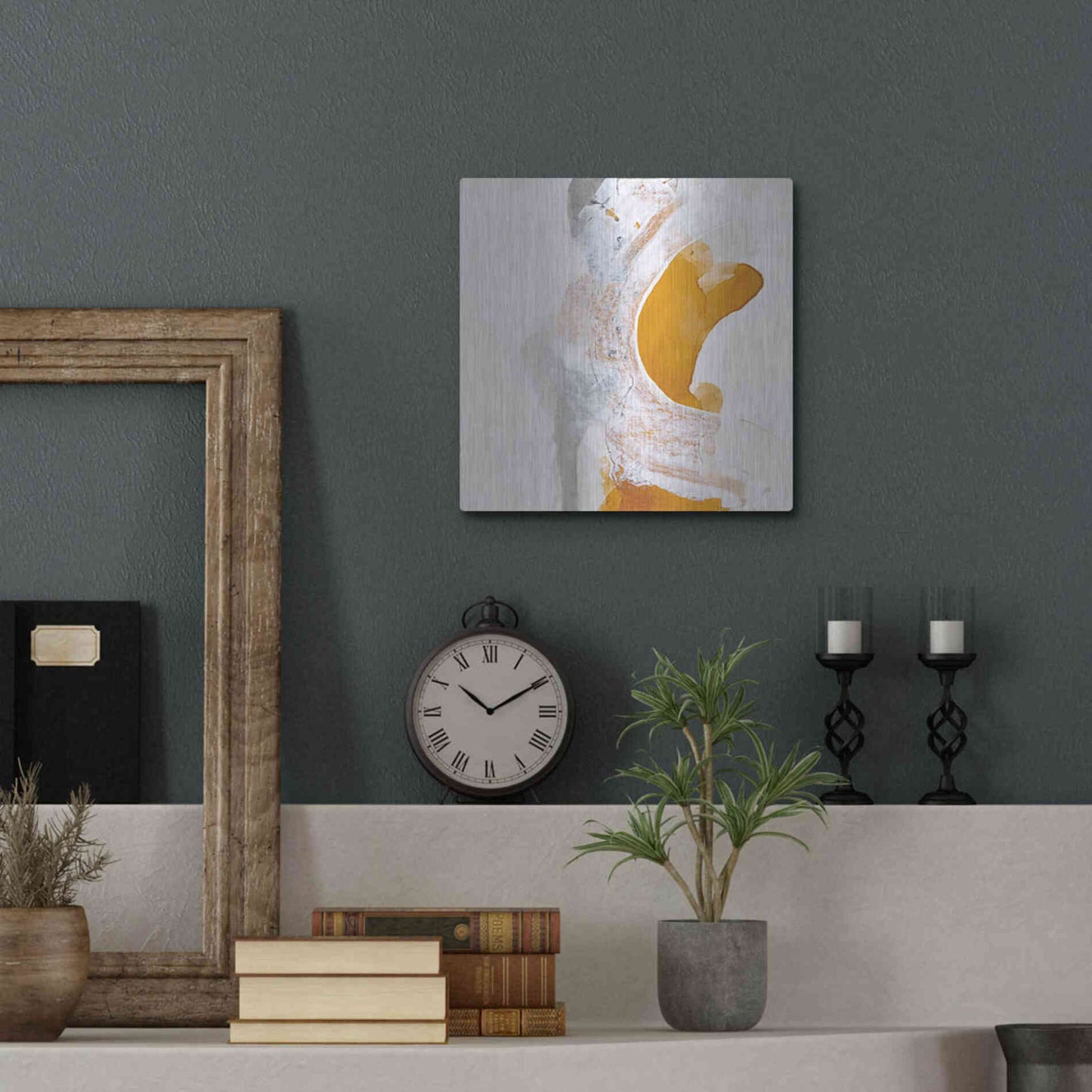 Luxe Metal Art 'Amber Wash I' by Chris Paschke, Metal Wall Art,12x12