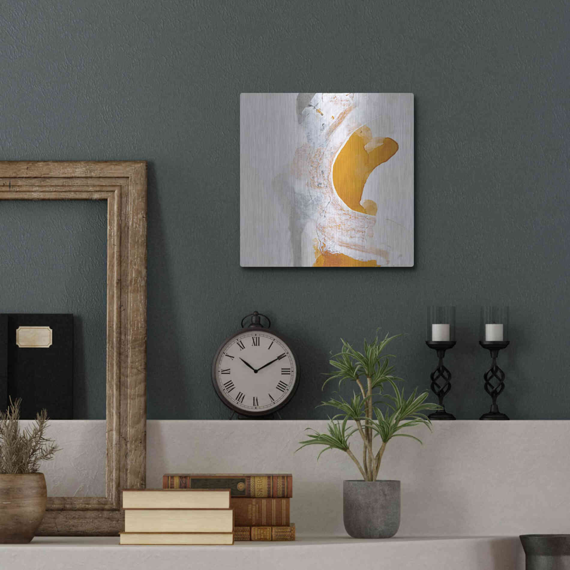 Luxe Metal Art 'Amber Wash I' by Chris Paschke, Metal Wall Art,12x12