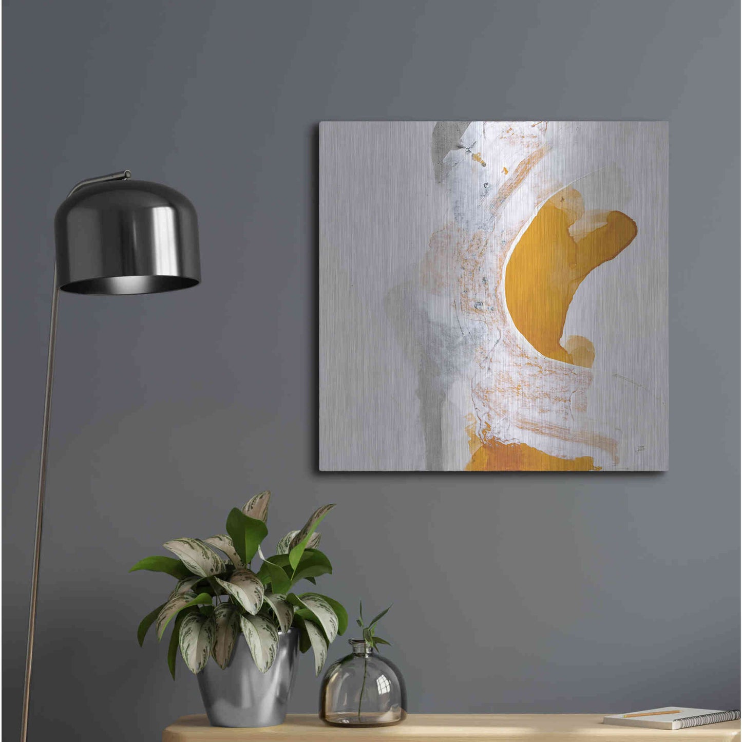 Luxe Metal Art 'Amber Wash I' by Chris Paschke, Metal Wall Art,24x24