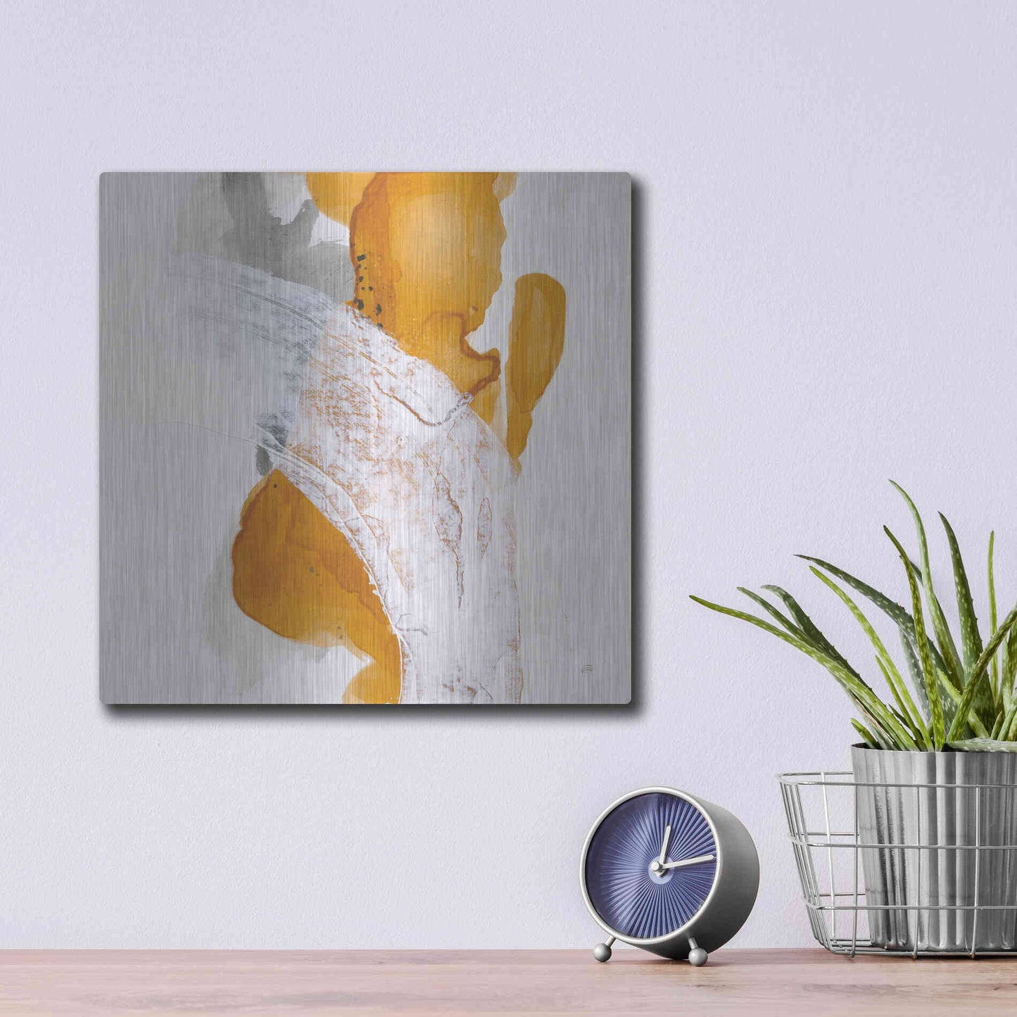 Luxe Metal Art 'Amber Wash II' by Chris Paschke, Metal Wall Art,12x12