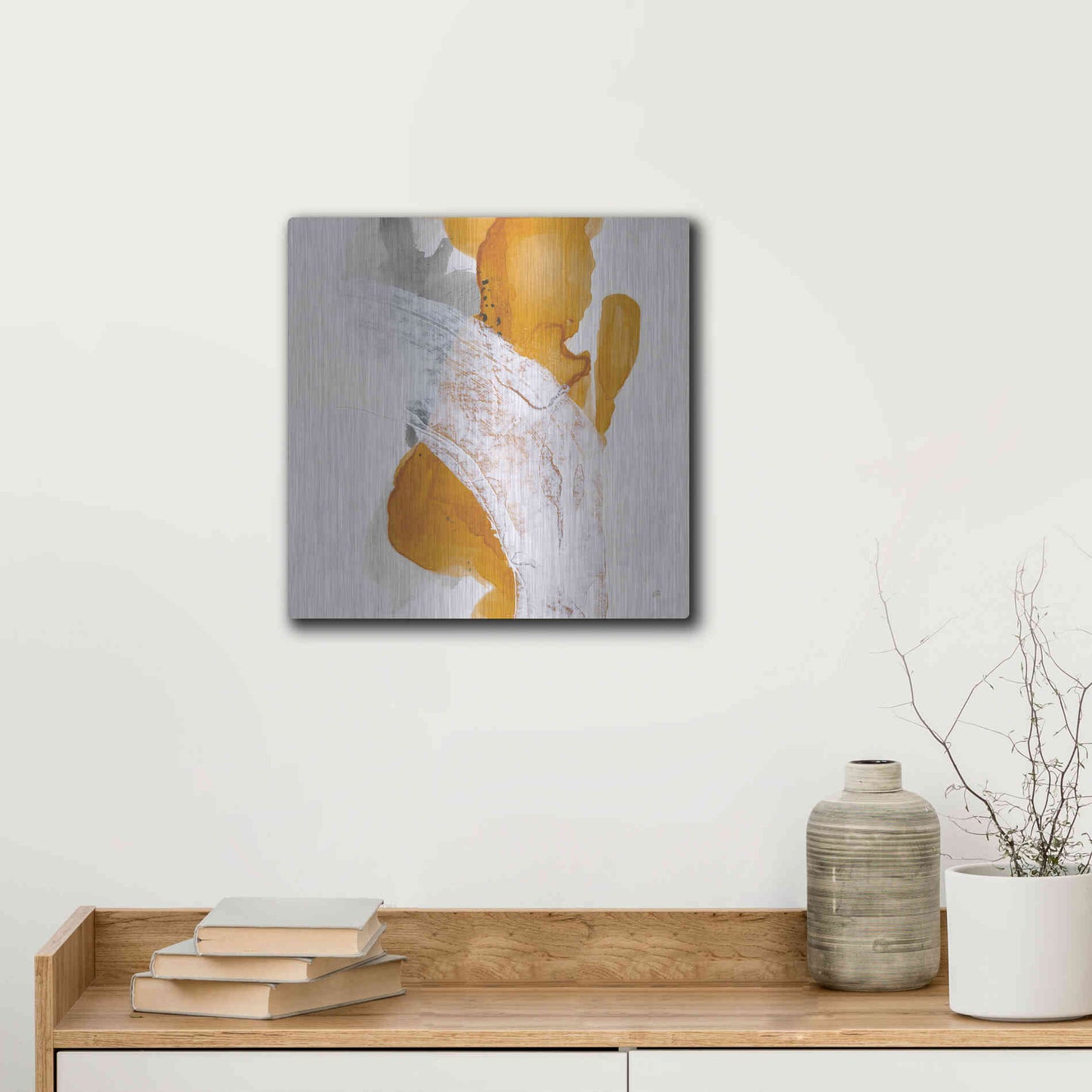 Luxe Metal Art 'Amber Wash II' by Chris Paschke, Metal Wall Art,12x12