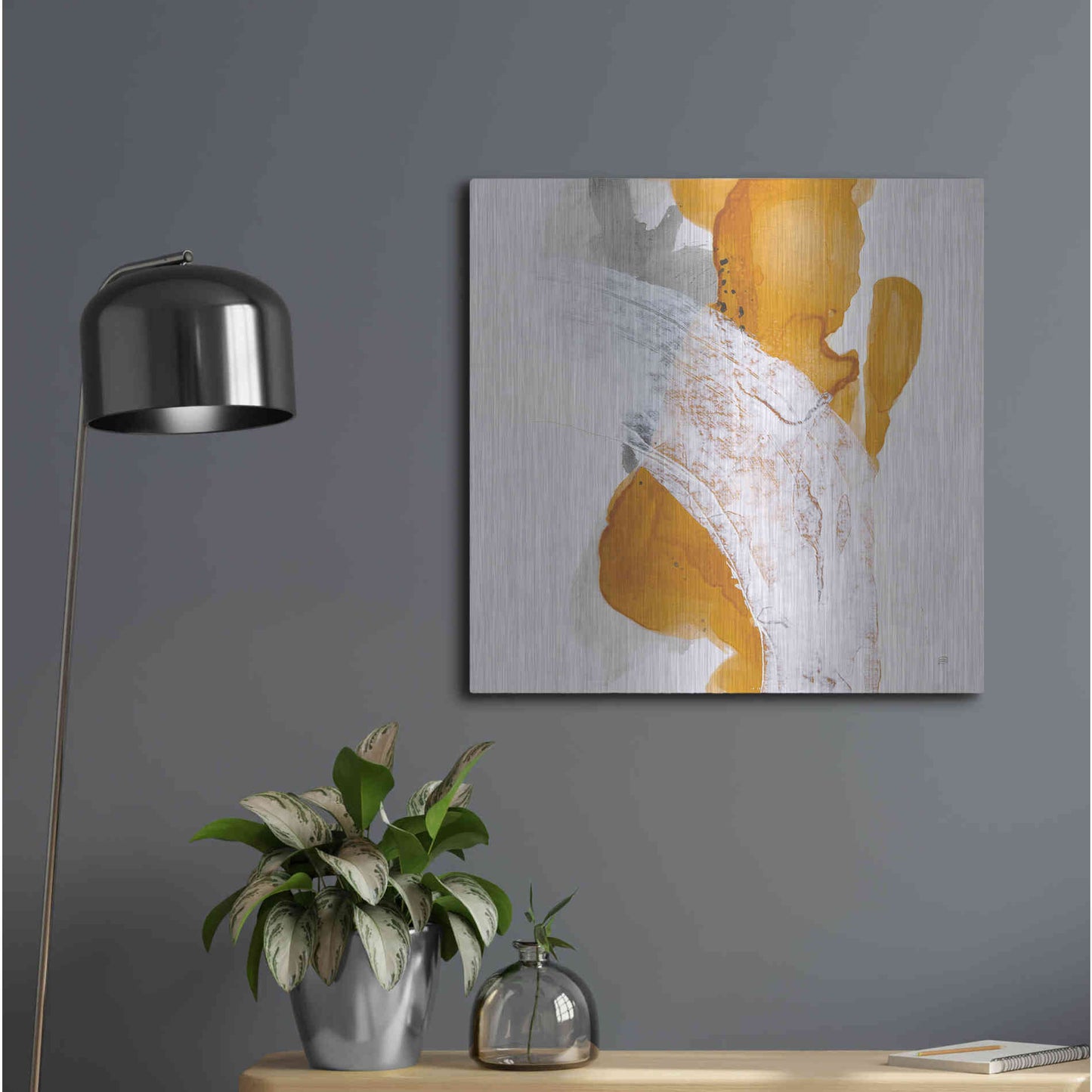 Luxe Metal Art 'Amber Wash II' by Chris Paschke, Metal Wall Art,24x24