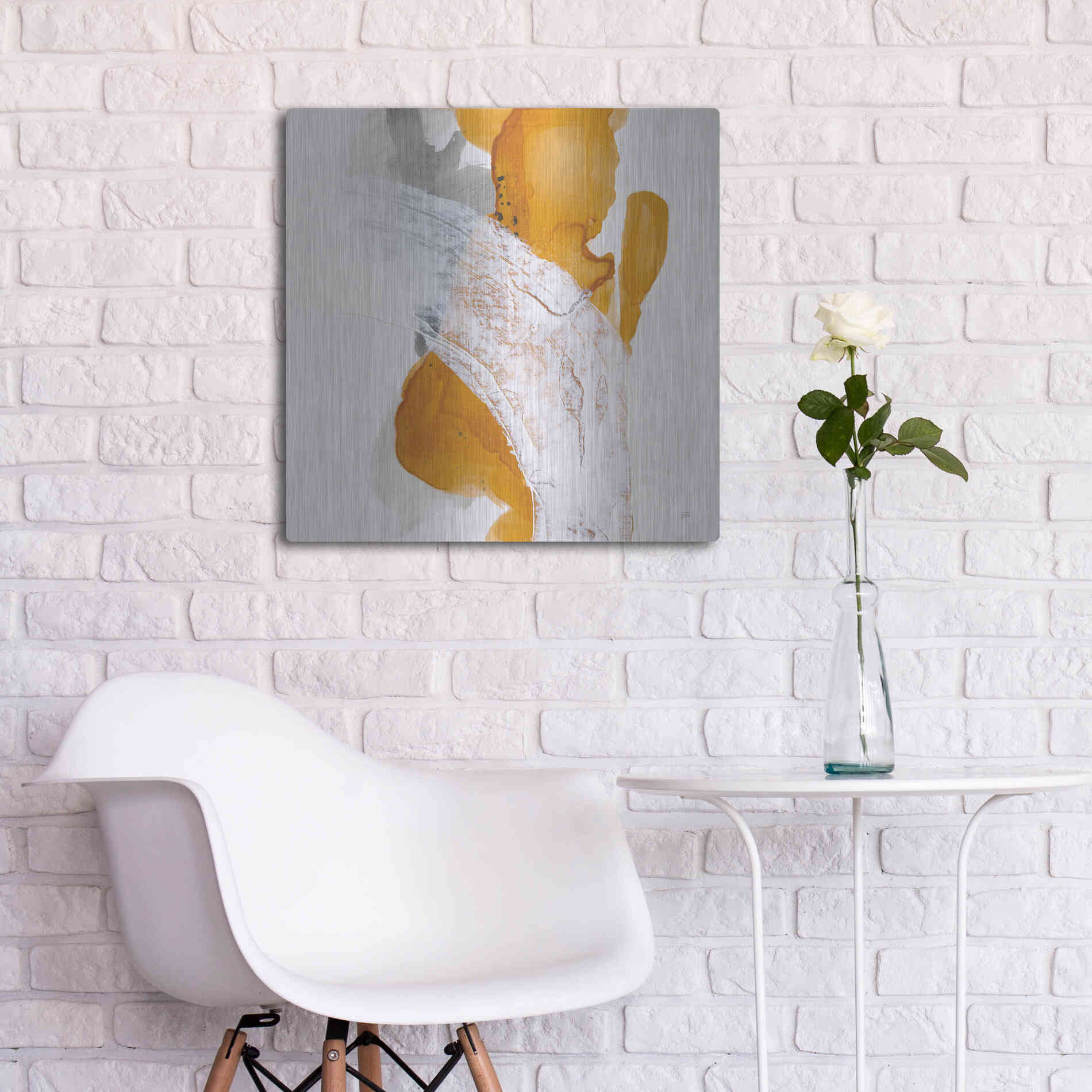 Luxe Metal Art 'Amber Wash II' by Chris Paschke, Metal Wall Art,24x24