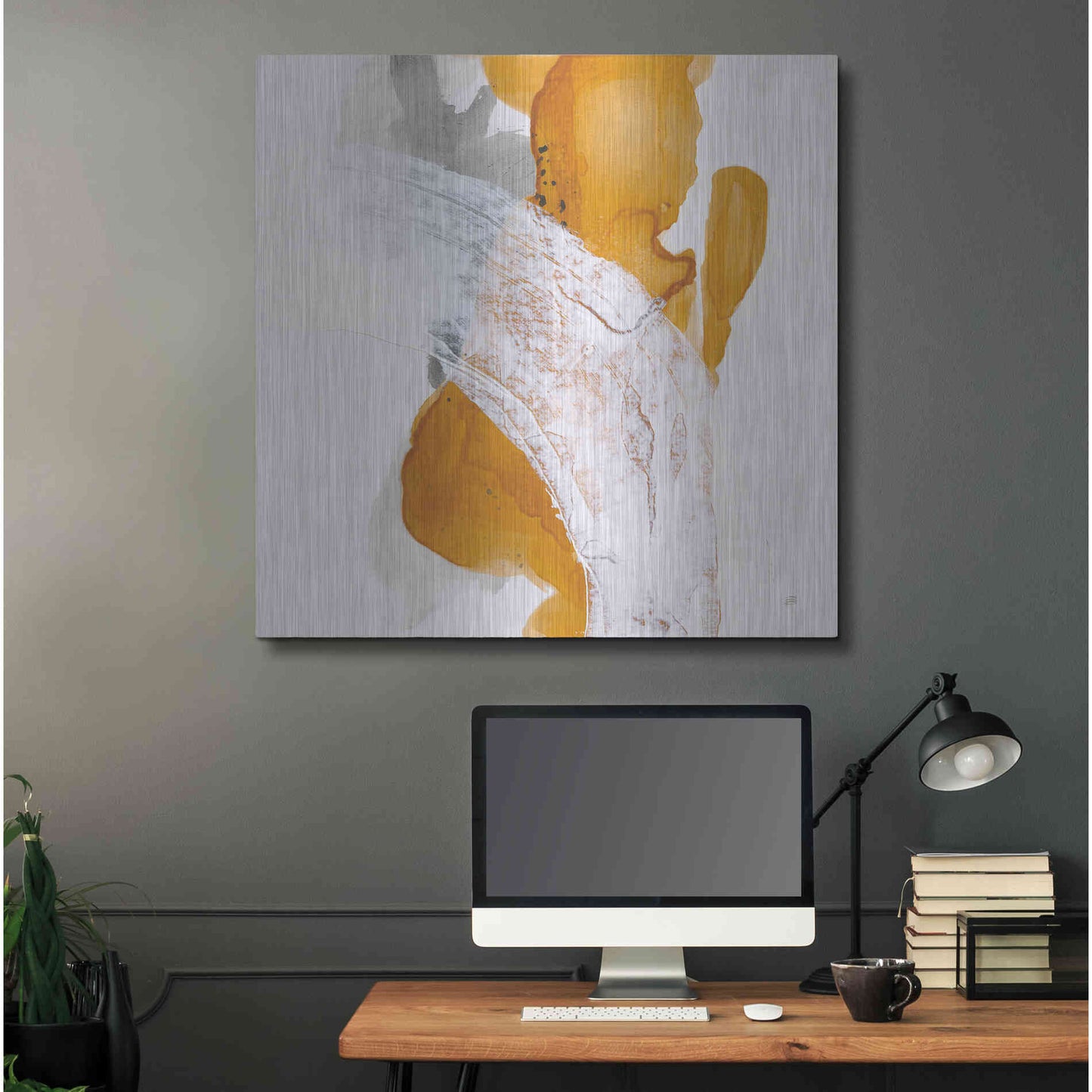 Luxe Metal Art 'Amber Wash II' by Chris Paschke, Metal Wall Art,36x36
