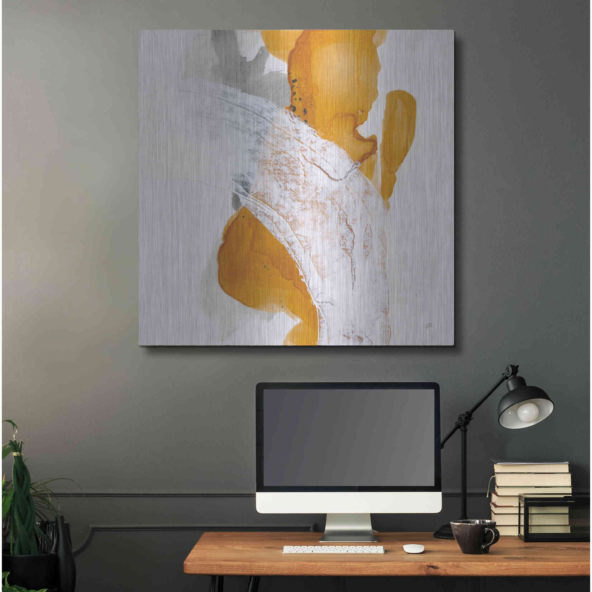 Luxe Metal Art 'Amber Wash II' by Chris Paschke, Metal Wall Art,36x36
