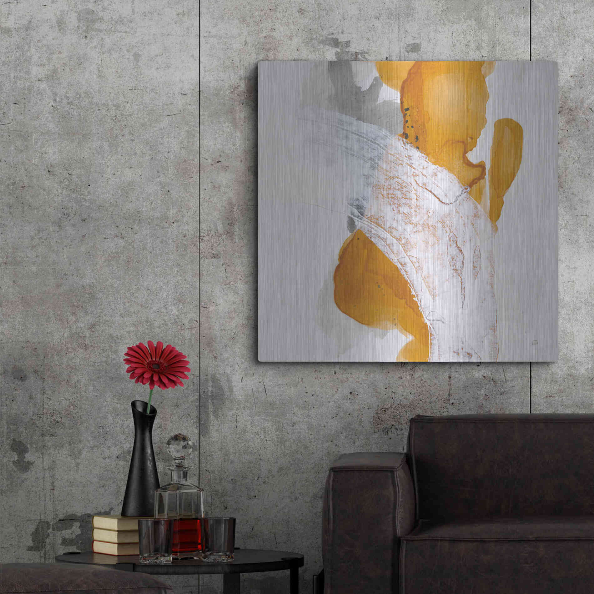 Luxe Metal Art 'Amber Wash II' by Chris Paschke, Metal Wall Art,36x36