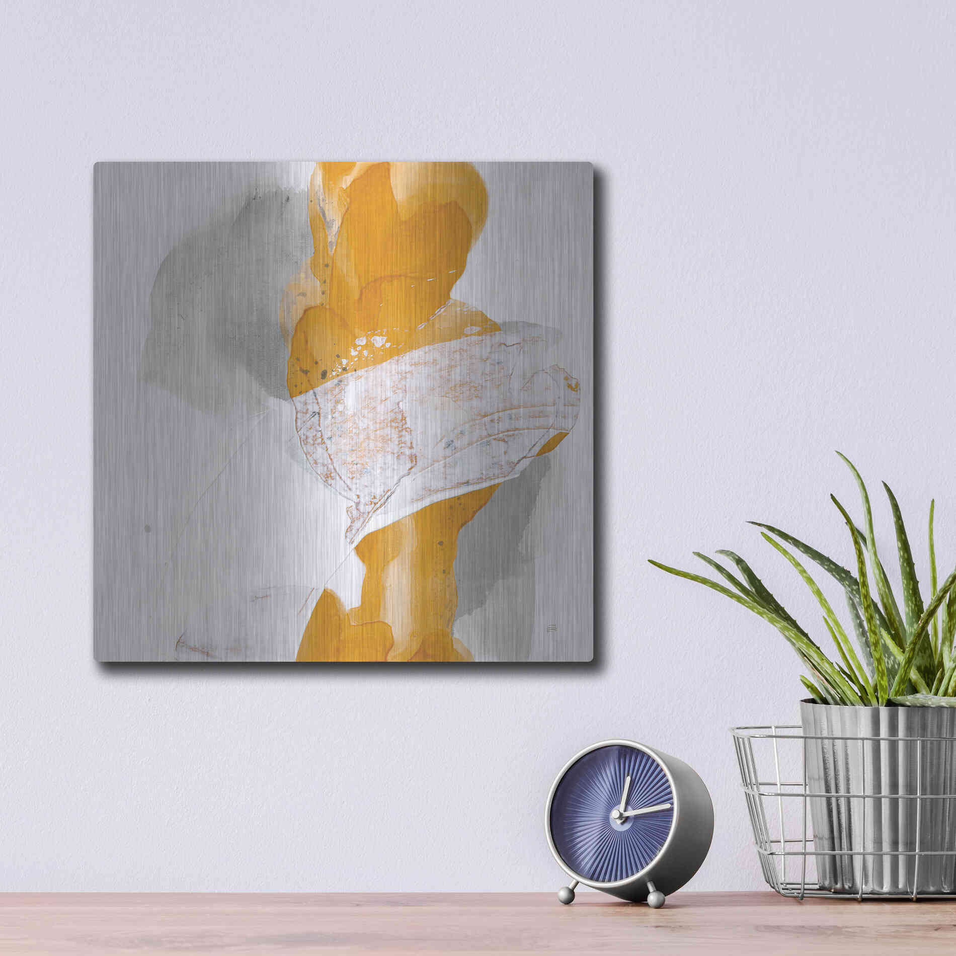 Luxe Metal Art 'Amber Wash III' by Chris Paschke, Metal Wall Art,12x12