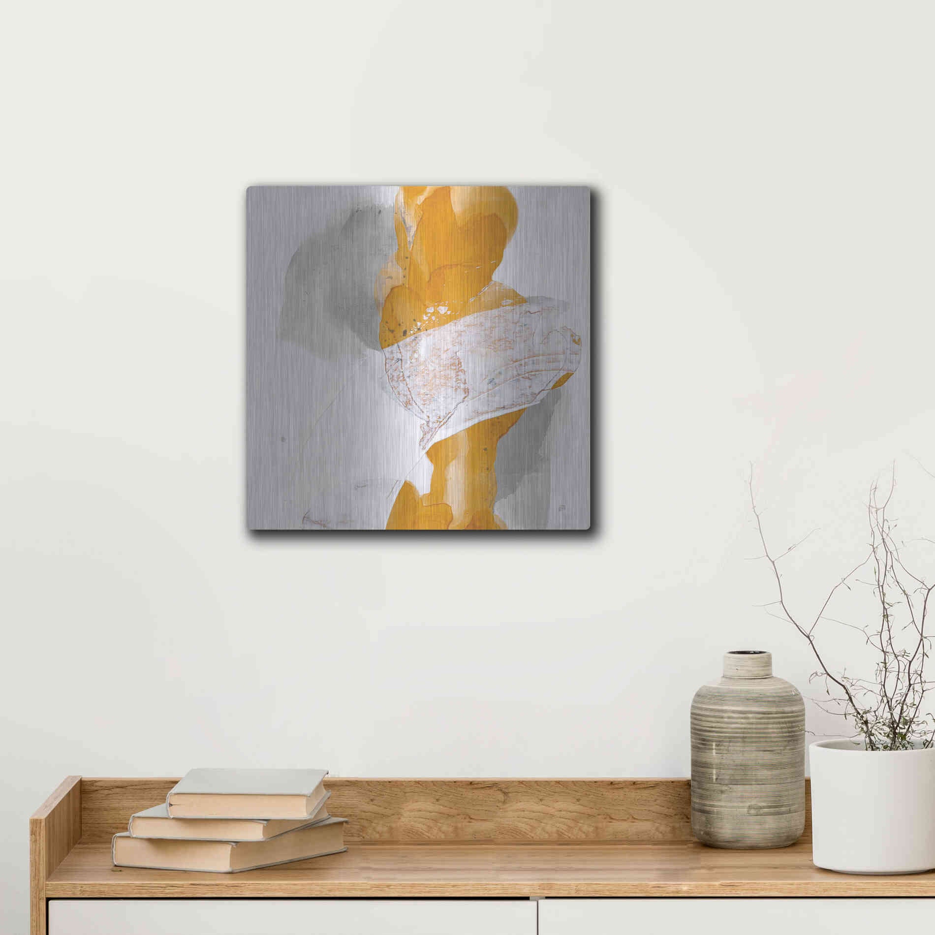 Luxe Metal Art 'Amber Wash III' by Chris Paschke, Metal Wall Art,12x12