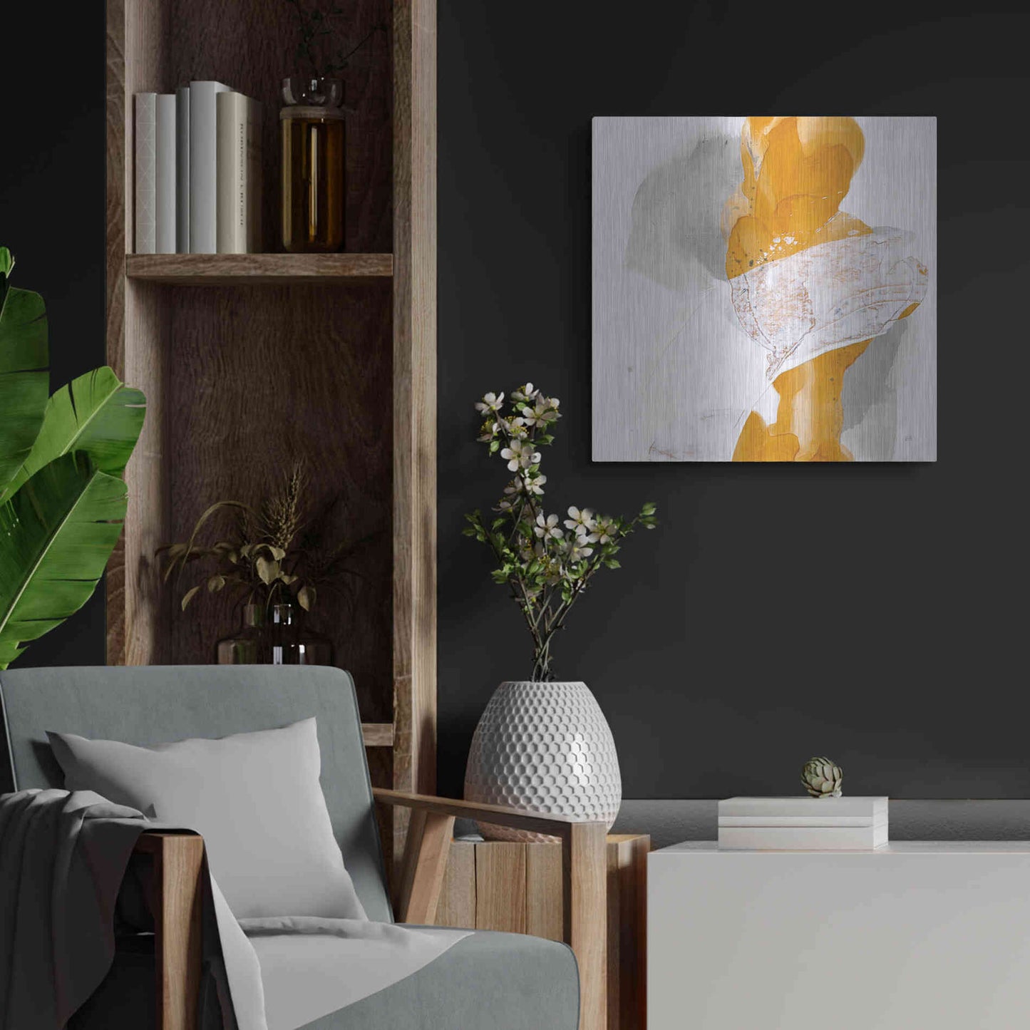 Luxe Metal Art 'Amber Wash III' by Chris Paschke, Metal Wall Art,24x24