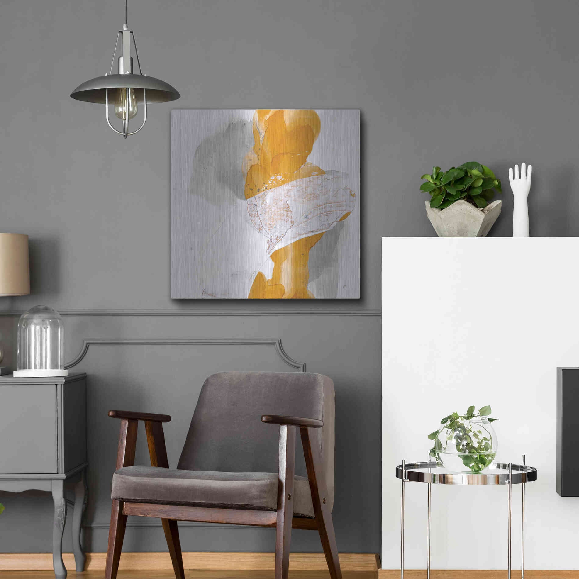 Luxe Metal Art 'Amber Wash III' by Chris Paschke, Metal Wall Art,24x24