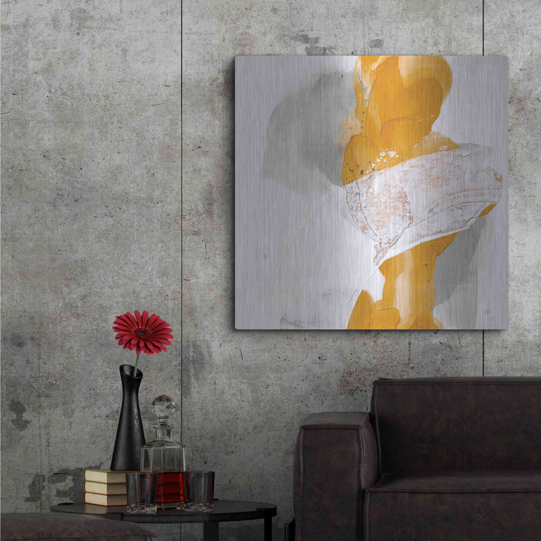 Luxe Metal Art 'Amber Wash III' by Chris Paschke, Metal Wall Art,36x36