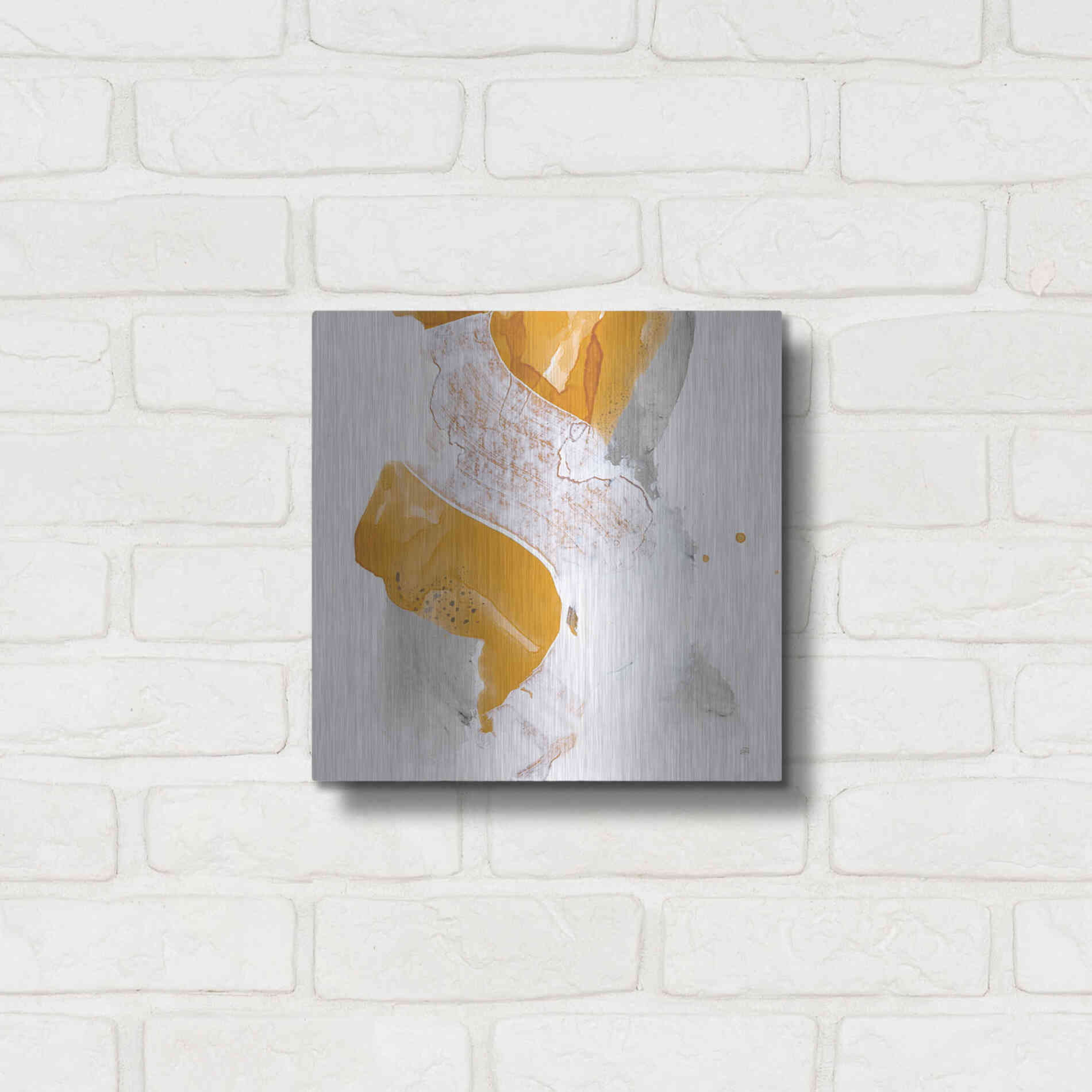 Luxe Metal Art 'Amber Wash IV' by Chris Paschke, Metal Wall Art,12x12