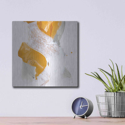 Luxe Metal Art 'Amber Wash IV' by Chris Paschke, Metal Wall Art,12x12