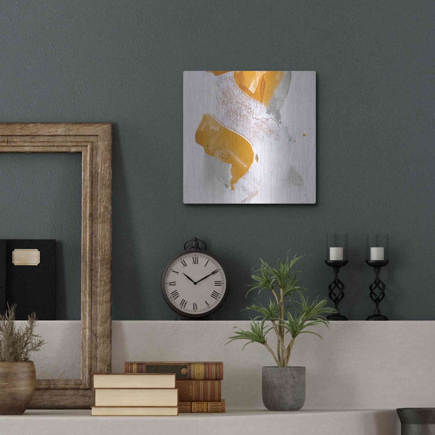 Luxe Metal Art 'Amber Wash IV' by Chris Paschke, Metal Wall Art,12x12