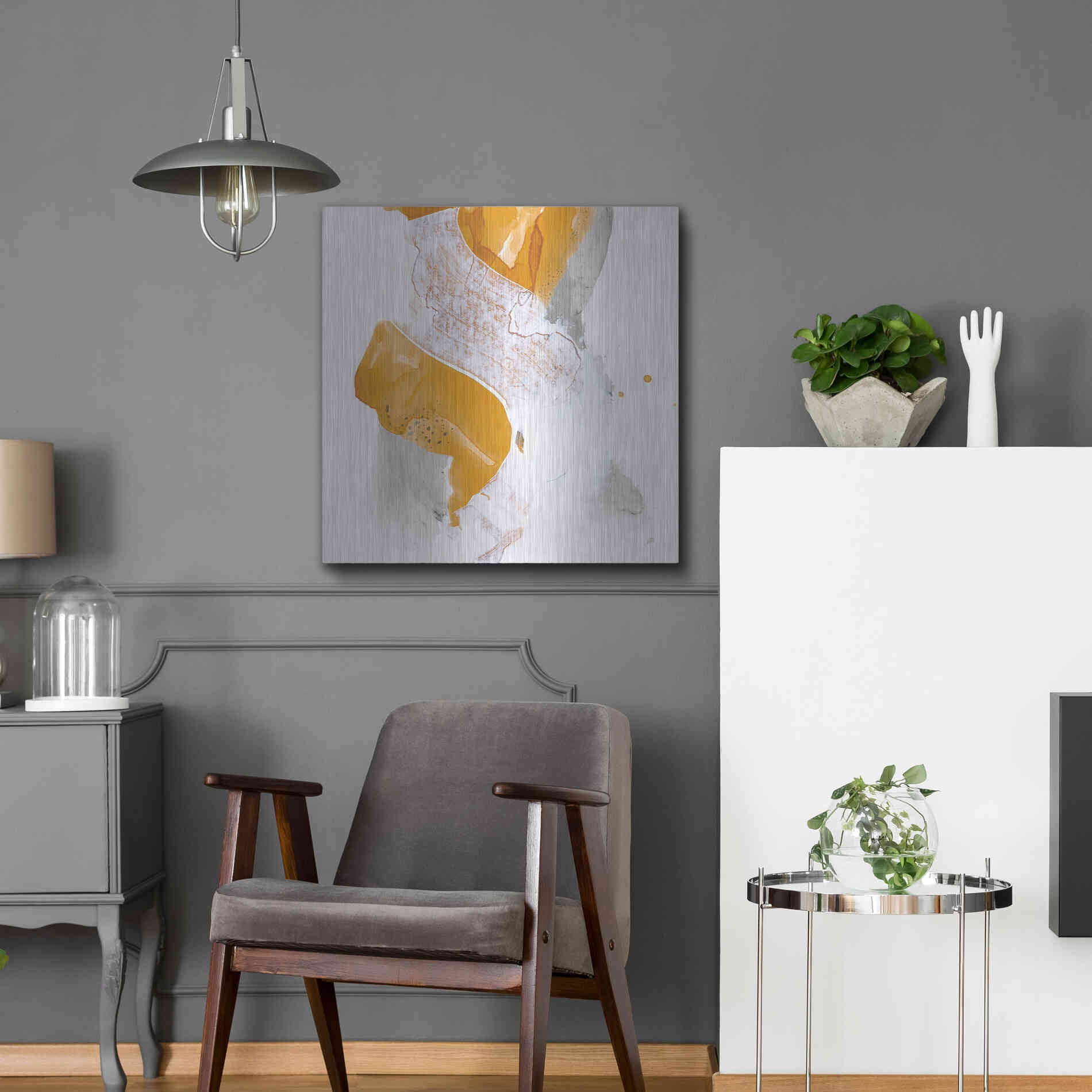 Luxe Metal Art 'Amber Wash IV' by Chris Paschke, Metal Wall Art,24x24