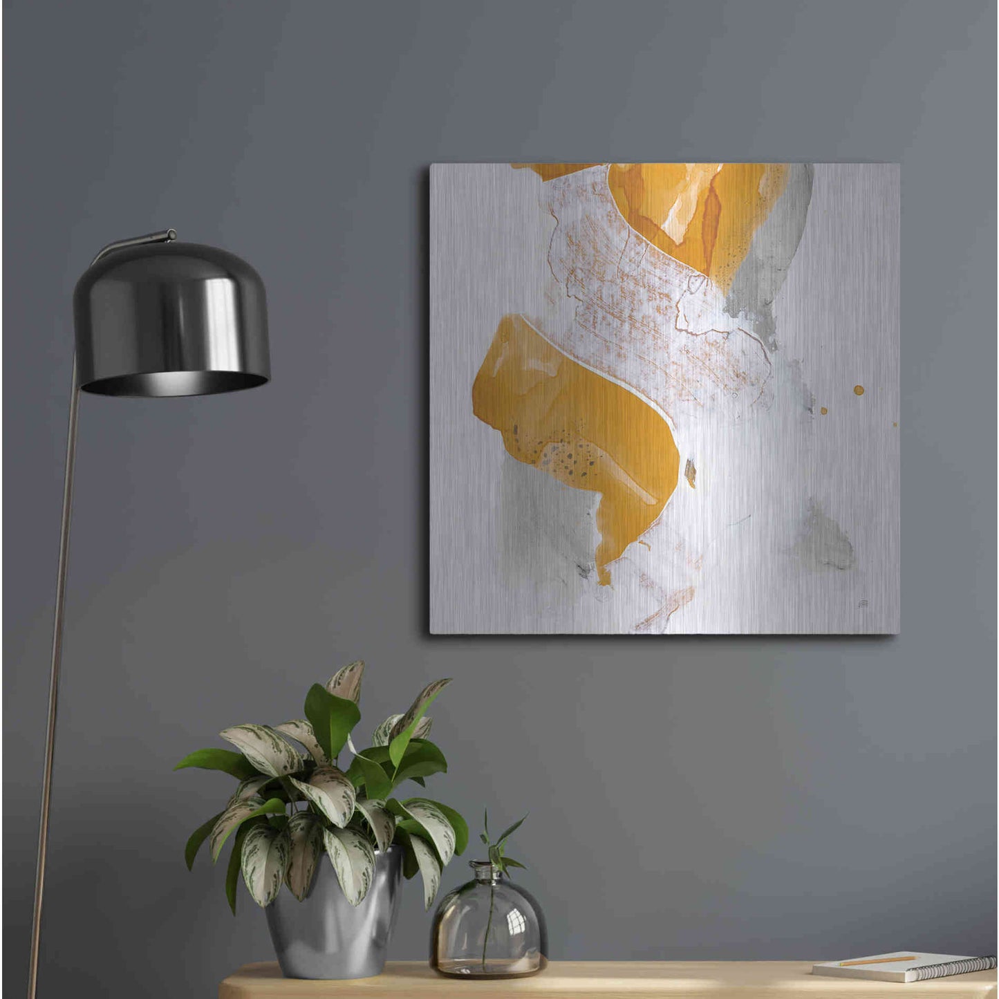 Luxe Metal Art 'Amber Wash IV' by Chris Paschke, Metal Wall Art,24x24