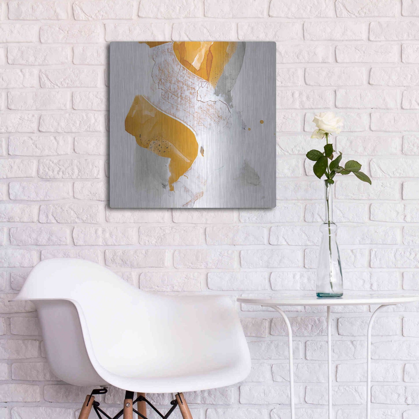 Luxe Metal Art 'Amber Wash IV' by Chris Paschke, Metal Wall Art,24x24