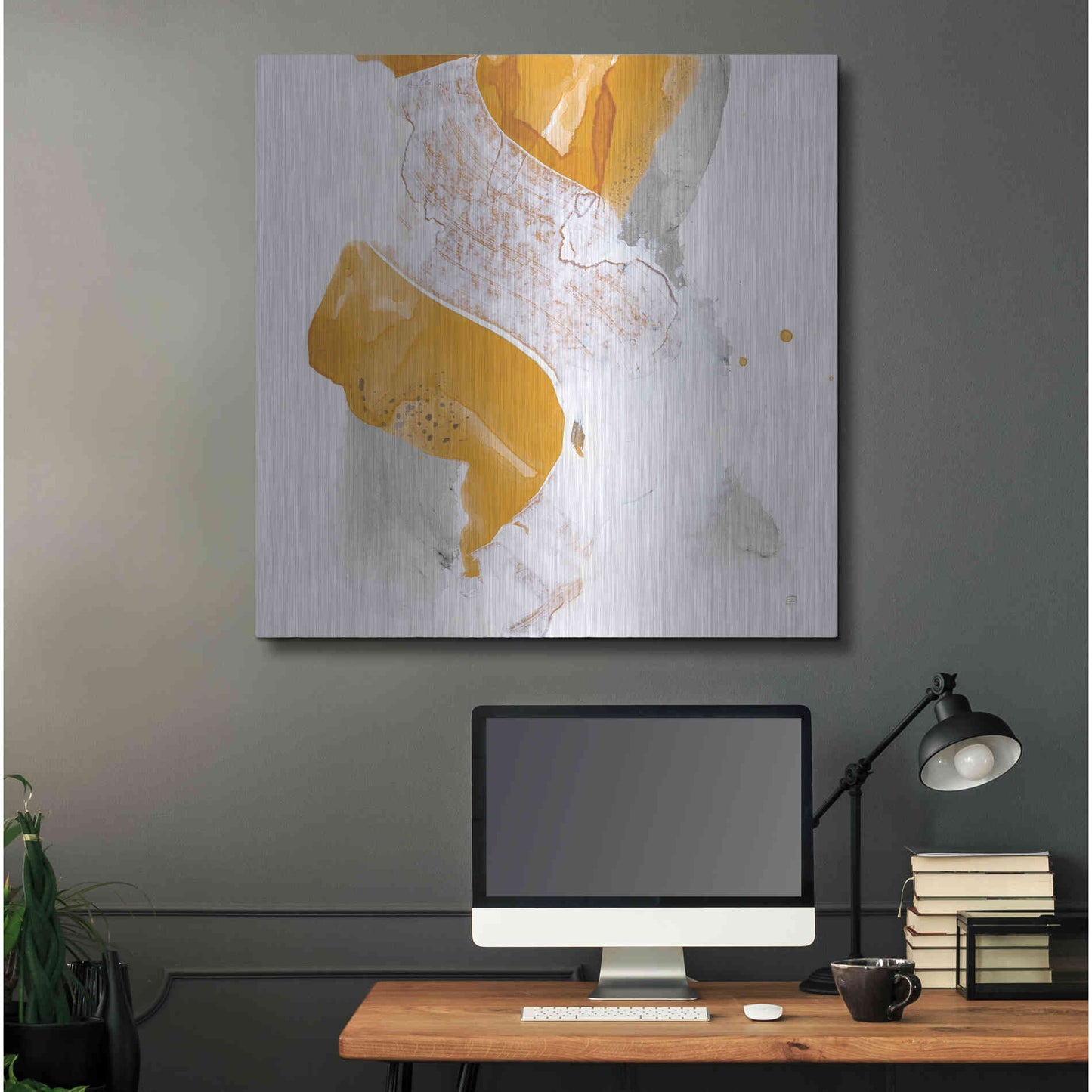 Luxe Metal Art 'Amber Wash IV' by Chris Paschke, Metal Wall Art,36x36