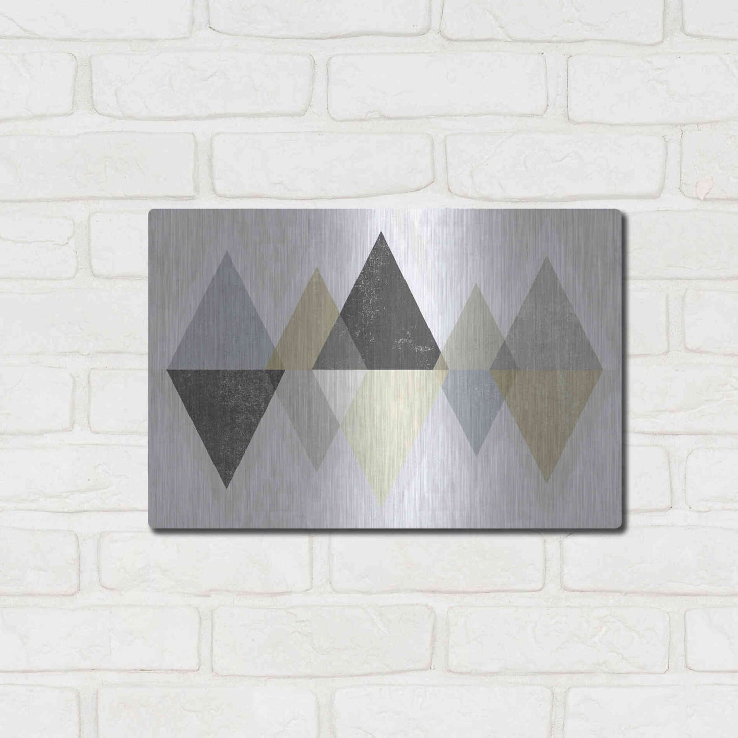 Luxe Metal Art 'Mod Triangles II Archroma' by Michael Mullan, Metal Wall Art,16x12