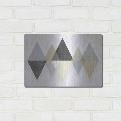 Luxe Metal Art 'Mod Triangles II Archroma' by Michael Mullan, Metal Wall Art,16x12