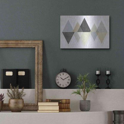 Luxe Metal Art 'Mod Triangles II Archroma' by Michael Mullan, Metal Wall Art,16x12