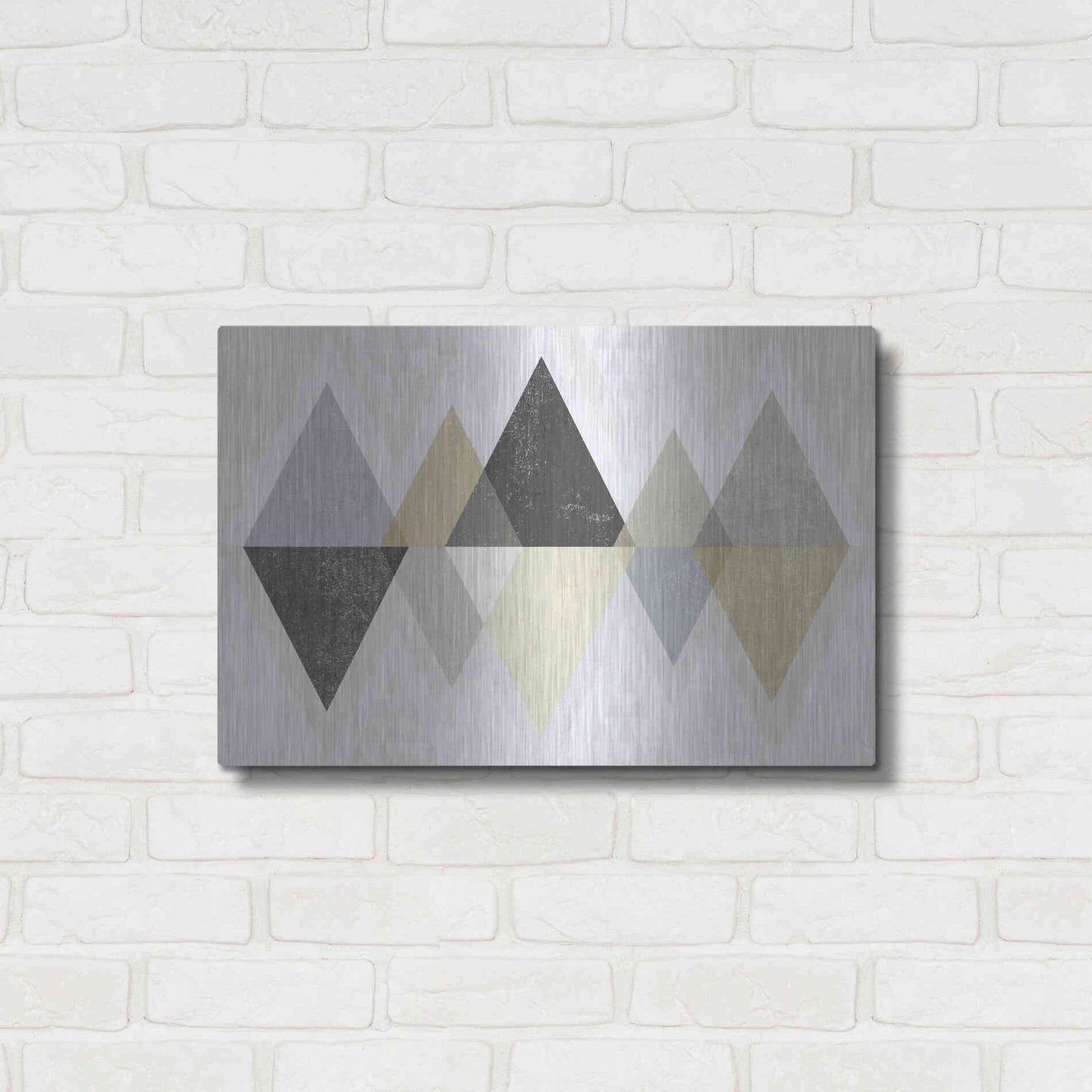 Luxe Metal Art 'Mod Triangles II Archroma' by Michael Mullan, Metal Wall Art,24x16
