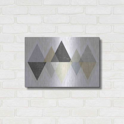 Luxe Metal Art 'Mod Triangles II Archroma' by Michael Mullan, Metal Wall Art,24x16