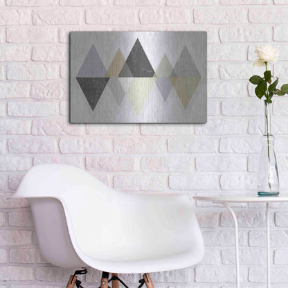 Luxe Metal Art 'Mod Triangles II Archroma' by Michael Mullan, Metal Wall Art,24x16