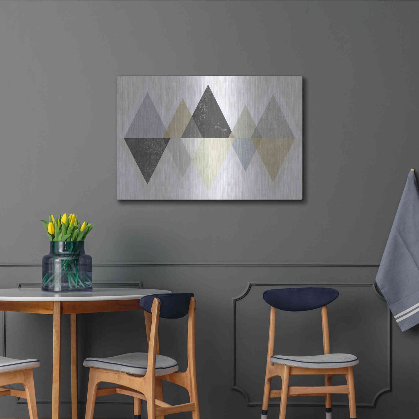 Luxe Metal Art 'Mod Triangles II Archroma' by Michael Mullan, Metal Wall Art,36x24