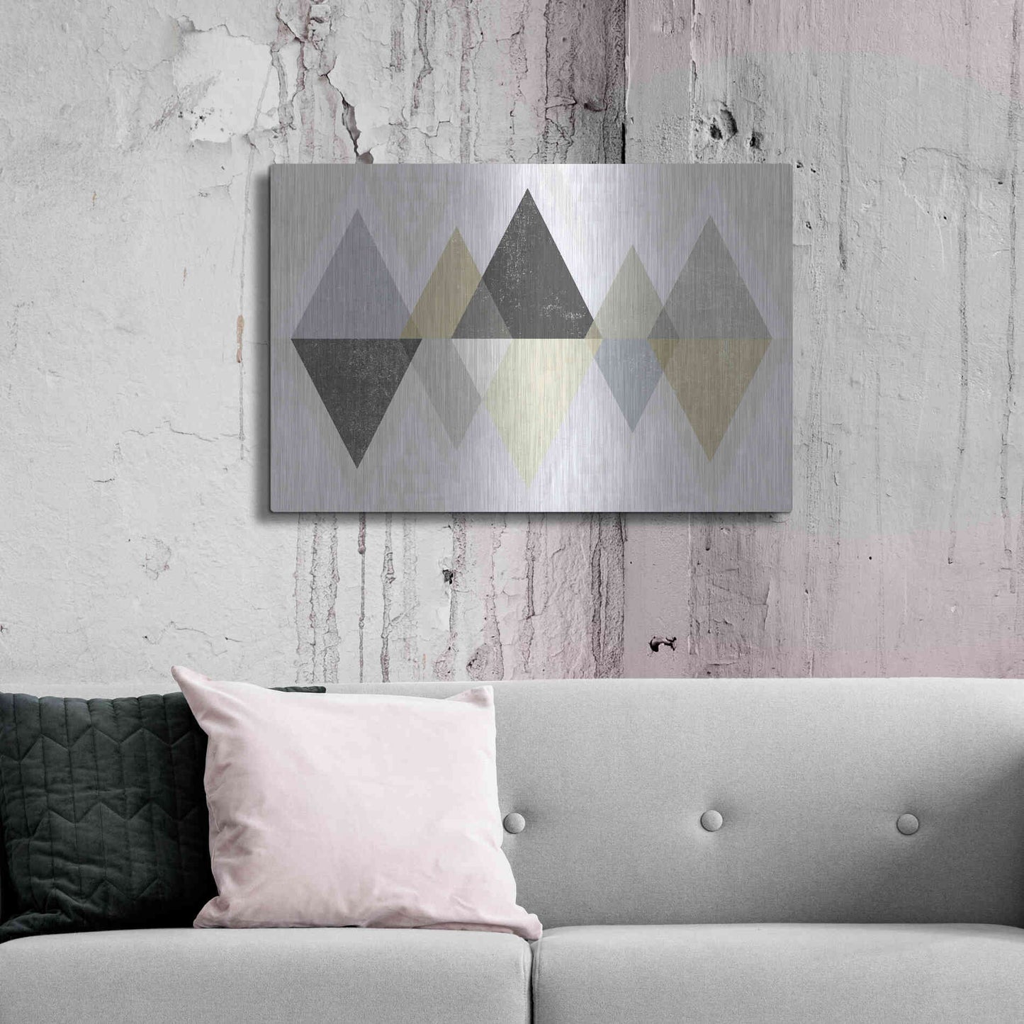Luxe Metal Art 'Mod Triangles II Archroma' by Michael Mullan, Metal Wall Art,36x24