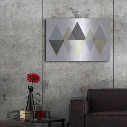 Luxe Metal Art 'Mod Triangles II Archroma' by Michael Mullan, Metal Wall Art,36x24