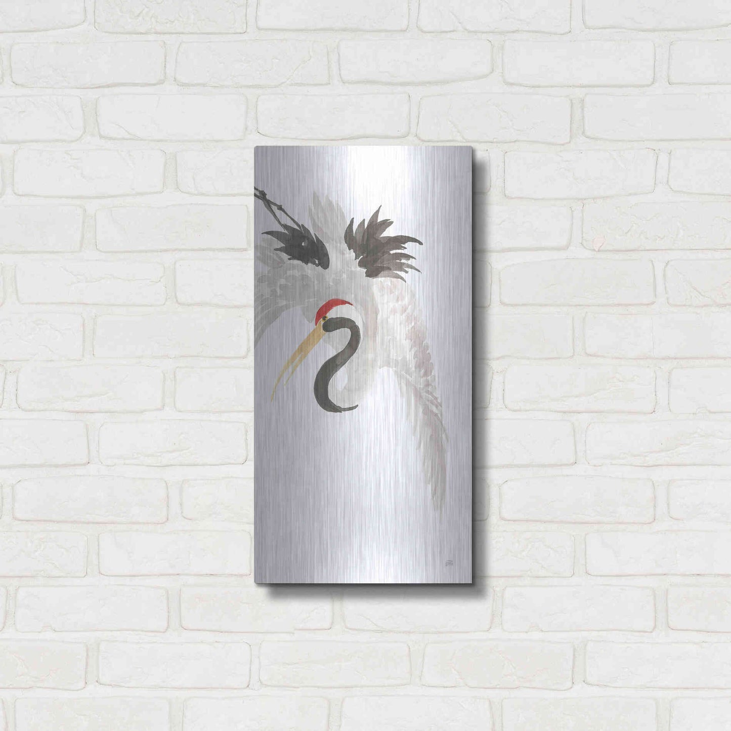 Luxe Metal Art 'Scroll Crane III' by Chris Paschke, Metal Wall Art,12x24