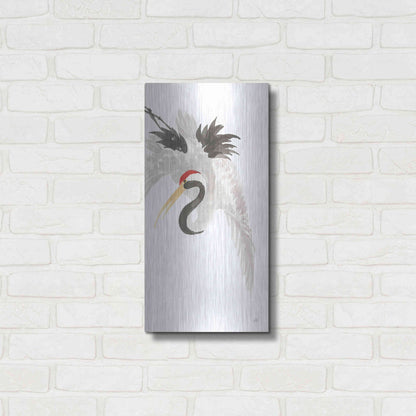 Luxe Metal Art 'Scroll Crane III' by Chris Paschke, Metal Wall Art,12x24