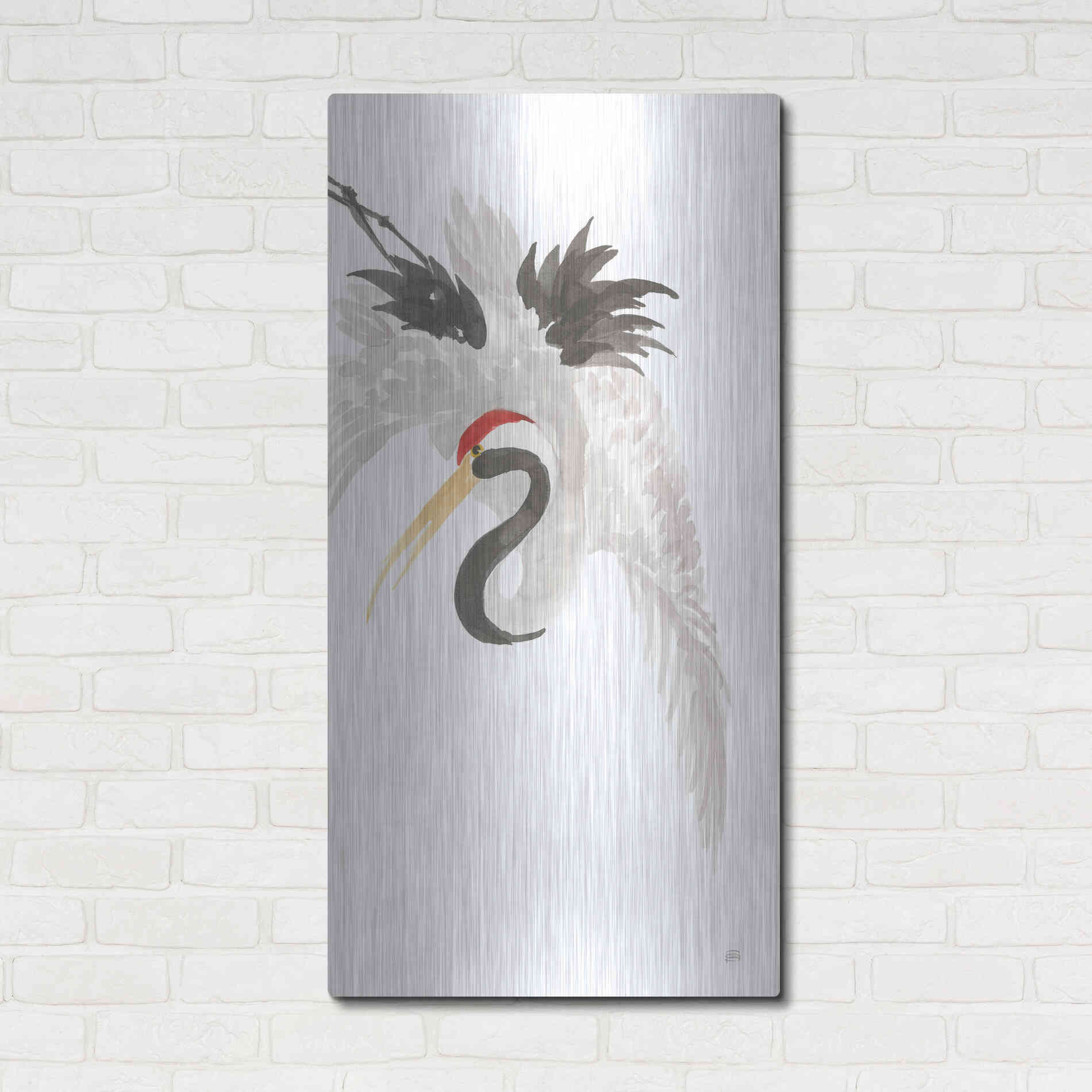 Luxe Metal Art 'Scroll Crane III' by Chris Paschke, Metal Wall Art,24x48