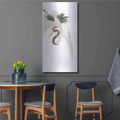 Luxe Metal Art 'Scroll Crane III' by Chris Paschke, Metal Wall Art,24x48