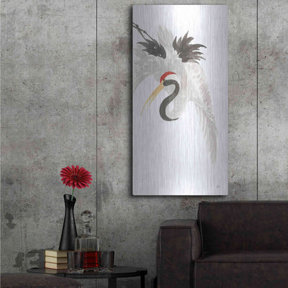 Luxe Metal Art 'Scroll Crane III' by Chris Paschke, Metal Wall Art,24x48