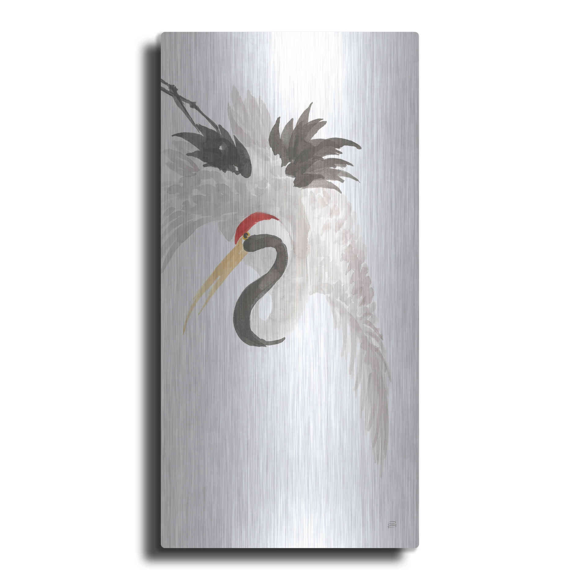 Luxe Metal Art 'Scroll Crane III' by Chris Paschke, Metal Wall Art,2:1 P