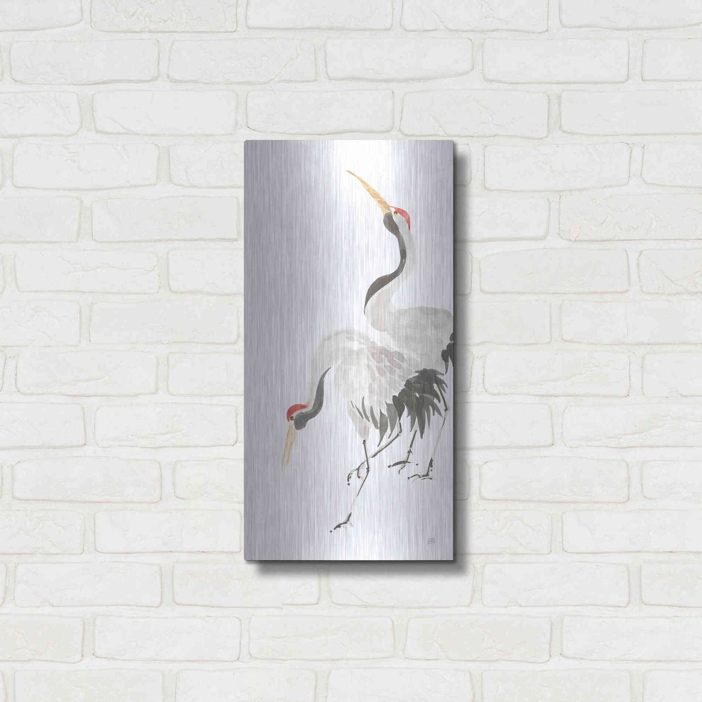Luxe Metal Art 'Scroll Crane IV' by Chris Paschke, Metal Wall Art,12x24