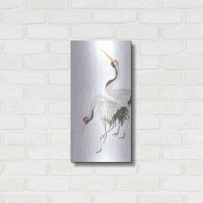 Luxe Metal Art 'Scroll Crane IV' by Chris Paschke, Metal Wall Art,12x24